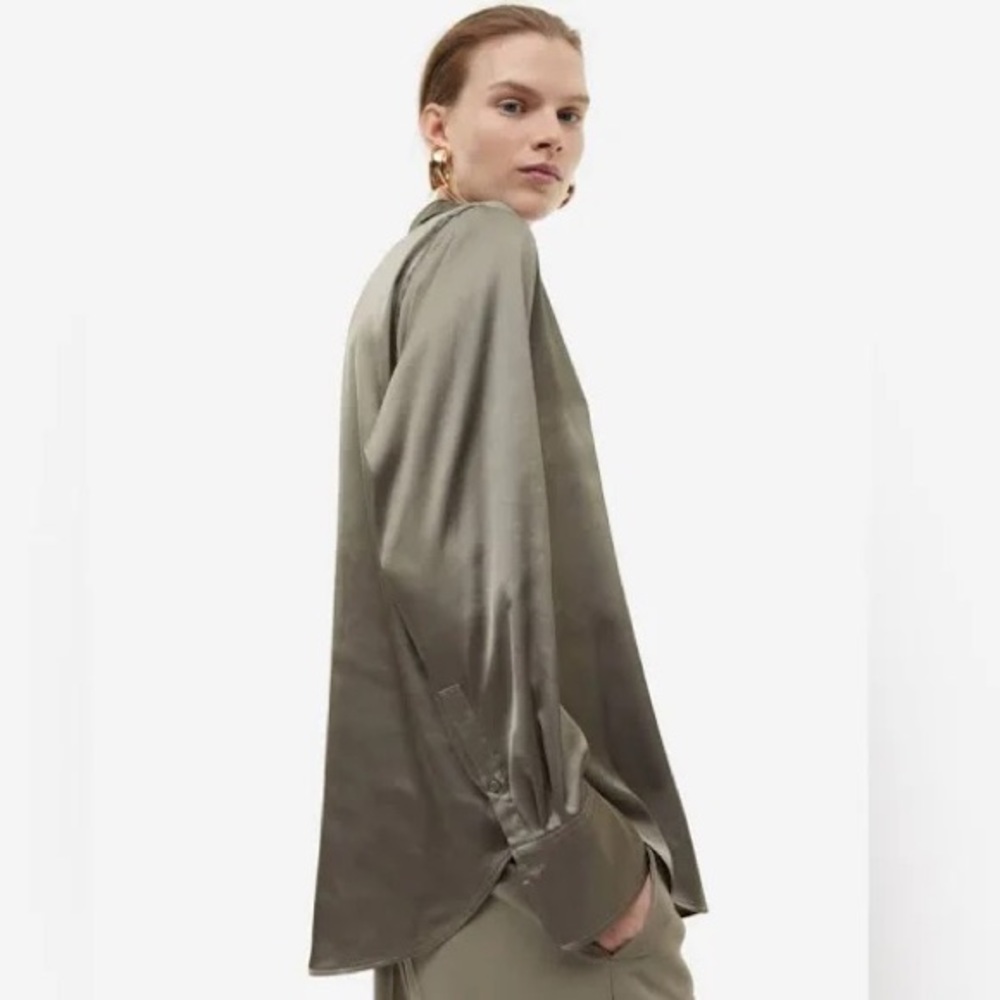 H&M silk button up